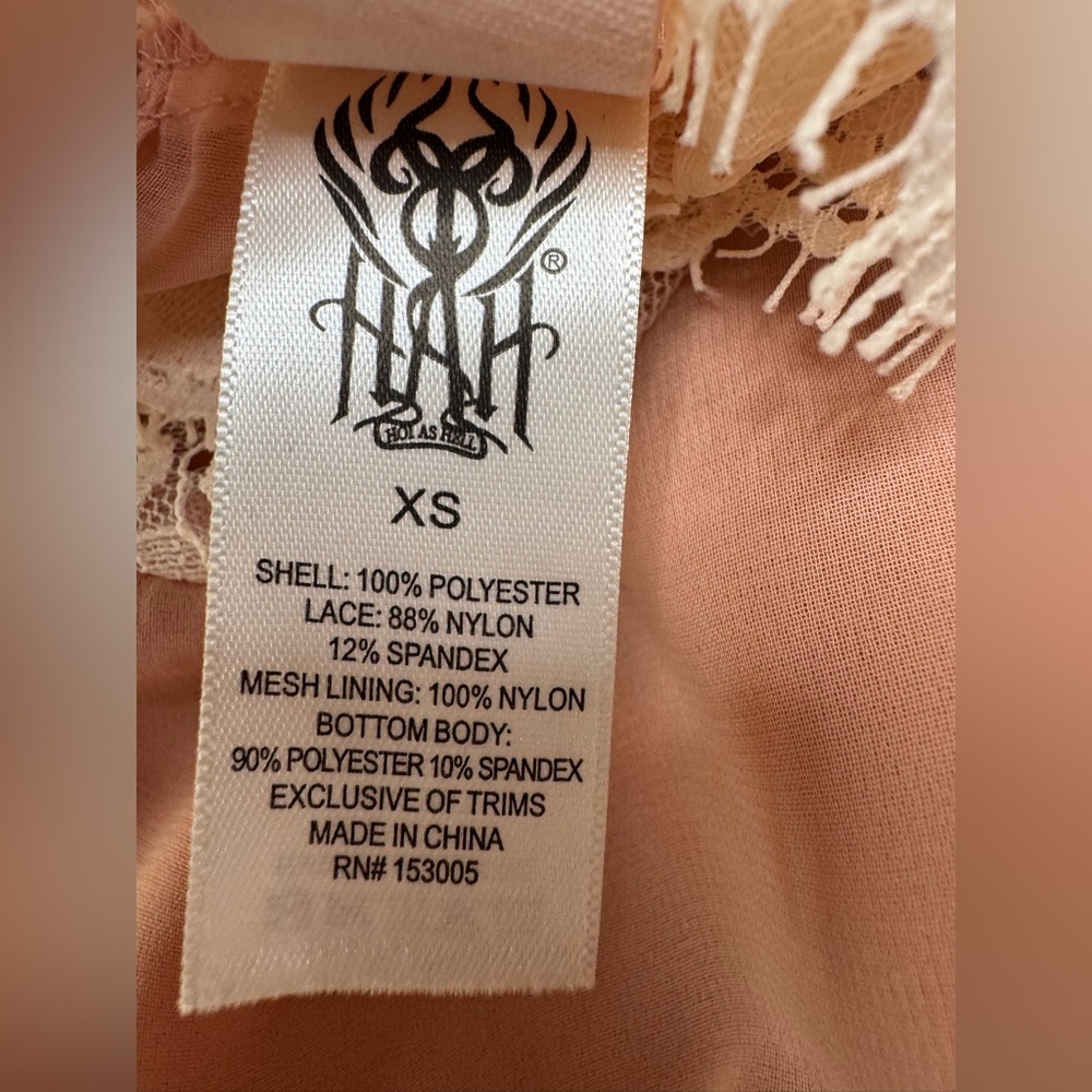 We Are HAH x Revolve Queen 4 A Day Lace Chiffon Bodysuit in Copper Rose size XS - Picture 6 of 16